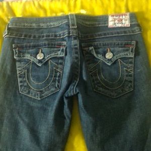 True religion distressed flare jeans